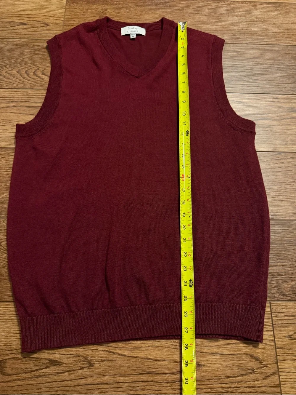 Men's‎ 100% Merino Wool V-Neck Sleeveless Sweater Vest - Deep Burgundy